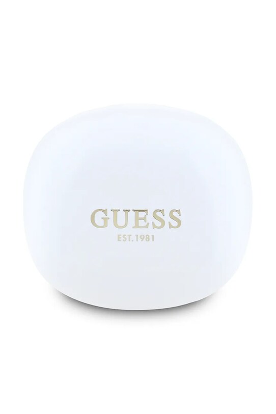 Guess słuchawki dokanałowe bezprzewodowe Flat Classic Logo Electroplated GUTWST7FCEEH biały