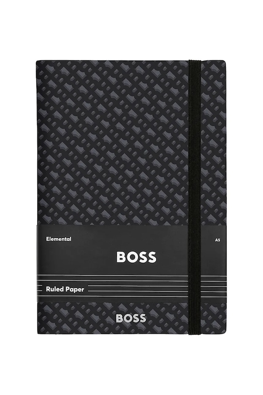 BOSS notatnik Monogram A5 czarny HNH412JL