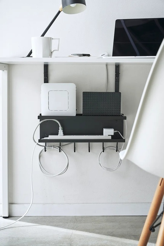 Yamazaki organizer pod biurko na kable i router Smart 40 x 11,5 x 43 cm 5462 czarny AA00