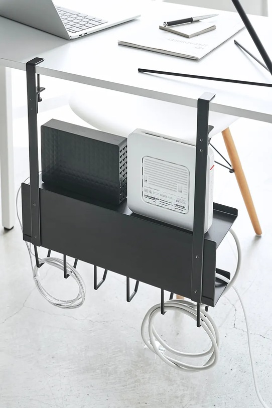 Yamazaki organizer pod biurko na kable i router Smart 40 x 11,5 x 43 cm 5462 czarny