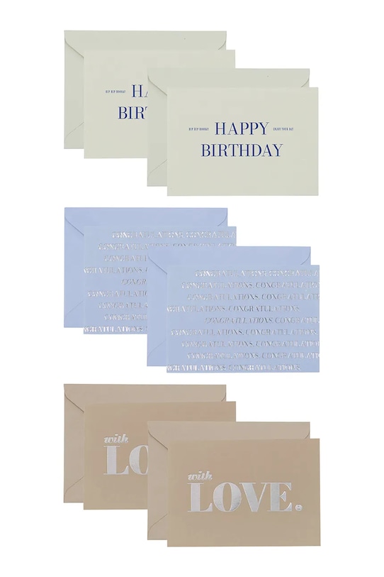 Σετ ευχετήριων καρτών House Doctor HDGreeting 12,3 x 8,8 cm 6-pack πολύχρωμο 900002267