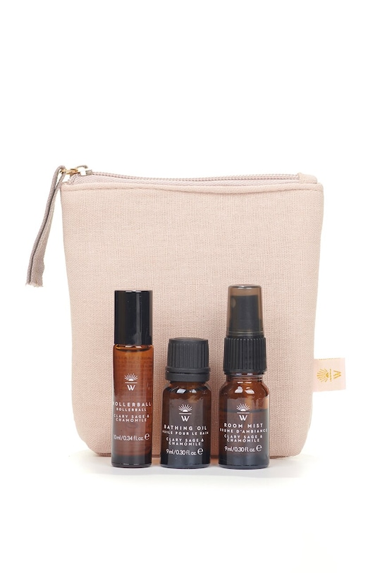 Набір: спрей для приміщень, роликовий стік та олія для ванн Wanderflower Rest and Restore Aromatherapy 3-pack барвистий WFL0021RR
