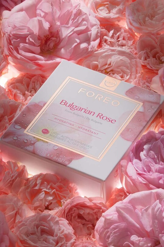 FOREO mască hidratantă activată ufo pentru pielea plictisitoare Bulgarian Rose 6-pack multicolor F9281
