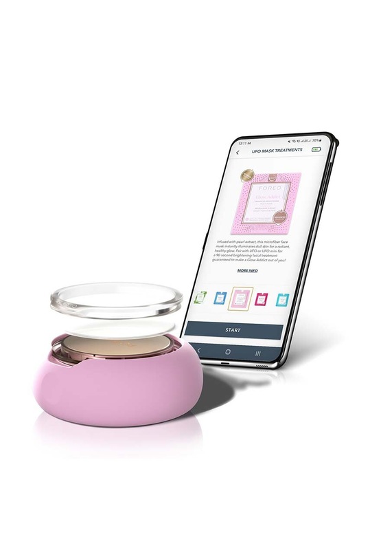 Домашно СПА Активна маска UFO за лице за увеличаване на блясъка FOREO UFO Masks Glow Addict 2.0 (6 броя) F1023 розов