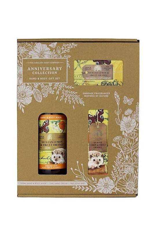 Набір косметики для щоденного догляду The English Soap Company Gift Box Sicilian Lemon&Sweet Orange 3-pack барвистий 44SSGB004