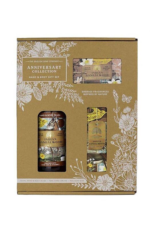 Sada kozmetiky pre každodennú starostlivosť The English Soap Company Indian Sandalwood 3-pak viacfarebná 44SSGB006