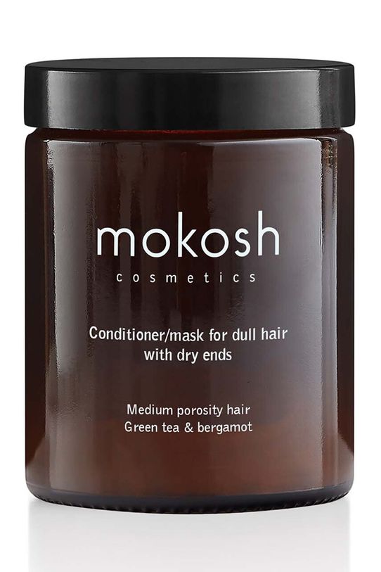 Kondicionér/maska ​​pre stredne pórovité, matné vlasy so suchými končekmi Mokosh Zelený čaj & Bergamot 180 ml čierna 5902729036795