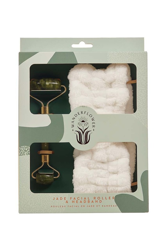 Set valjak za masažu lica i traka za glavu Wanderflower Jade šarena WFL0060RH