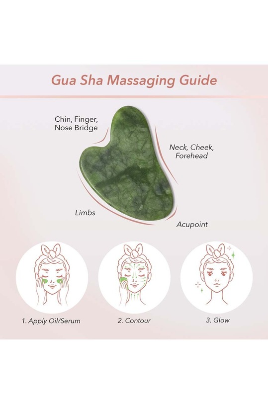 Πλάκα μασάζ προσώπου Zoë Ayla Jade Gua Sha πράσινο N.GS.JADE.1