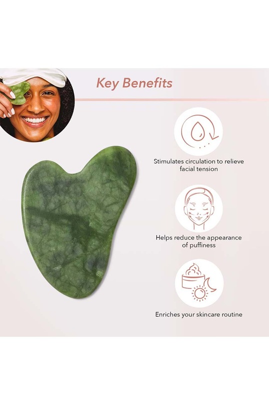Πλάκα μασάζ προσώπου Zoë Ayla Jade Gua Sha N.GS.JADE.1 πράσινο