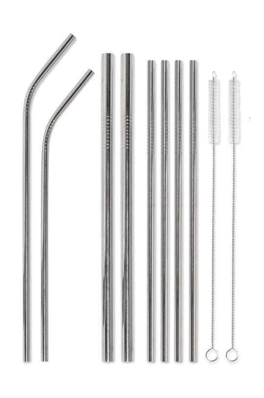 Designworks Ink zestaw słomek ze szczoteczkami (10-pack) szary SSH.1002EU
