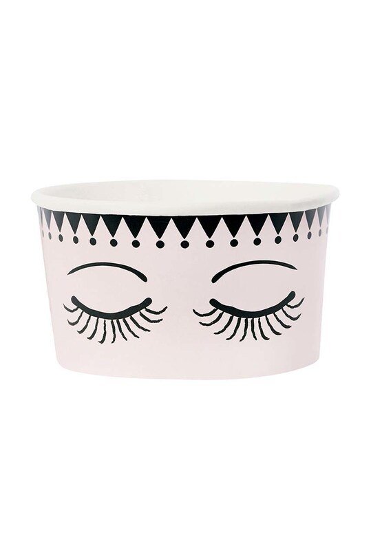 Miss Etoile set de cești de înghețată de unică folosință cu linguri (8-pack) roz IC010