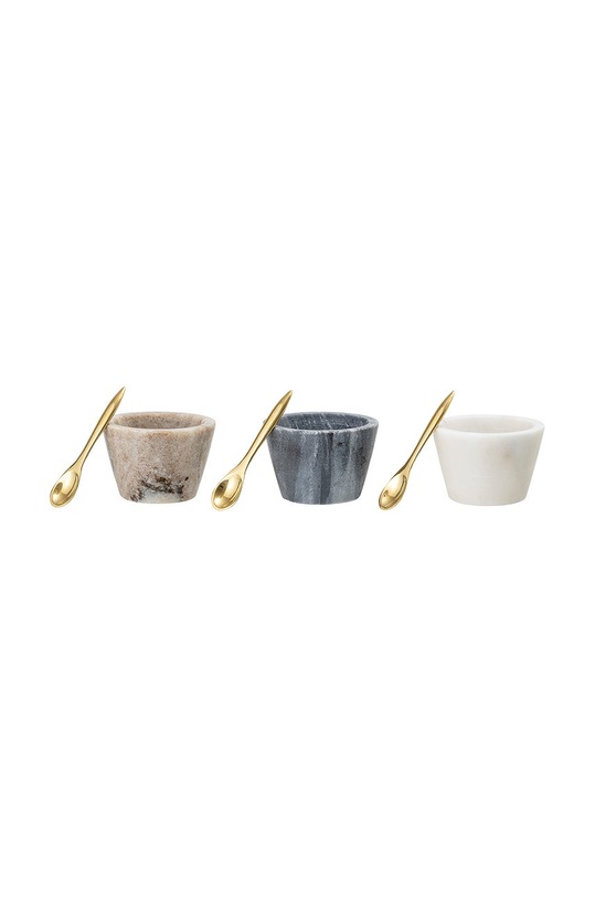 Bloomingville zestaw miseczek na sól z łyżeczkami Rosamynthe Salt Jar (3-pack) multicolor 82044250.Komplet