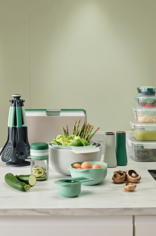 Joseph Joseph Набір кухонних аксесуарів з підставкою Elevate Sage (7-pack) 10540 зелений