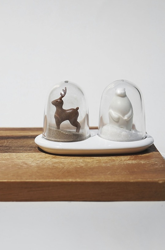 Qualy solniczka i pieprzniczka z podstawką 10272WH biały AA00