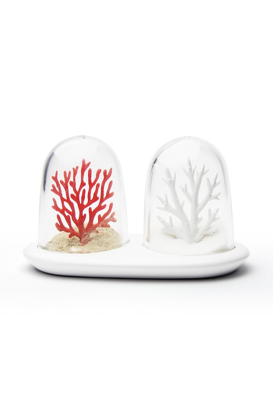 Qualy posudica za sol i papar s podloškom šarena QL10321.WH.RD