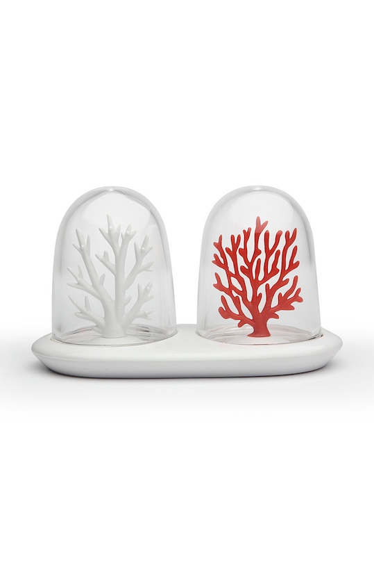 Qualy posudica za sol i papar s podloškom QL10321.WH.RD šarena AA00