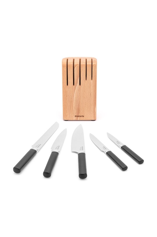 Kuchnia i bar Brabantia zestaw noży z organizerem 6-pack 260483 beżowy