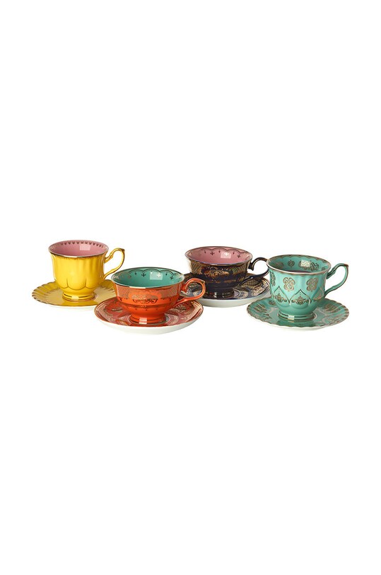 Pols Potten zestaw filiżanek ze spodkami 4-pack 230.400.450 multicolor AA00
