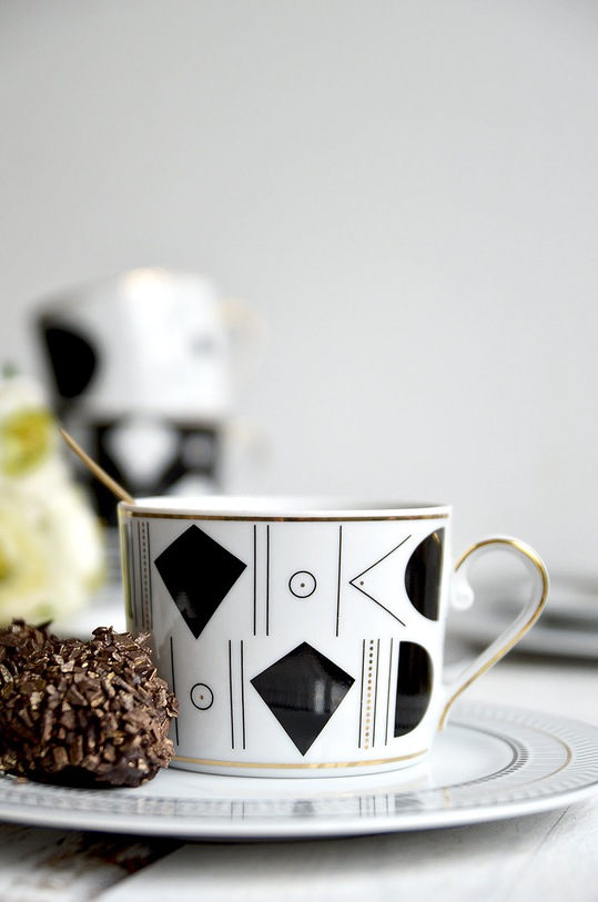 Ćmielów zestaw filiżanek ze spodkami Jenny Art Deco 401205012GX48