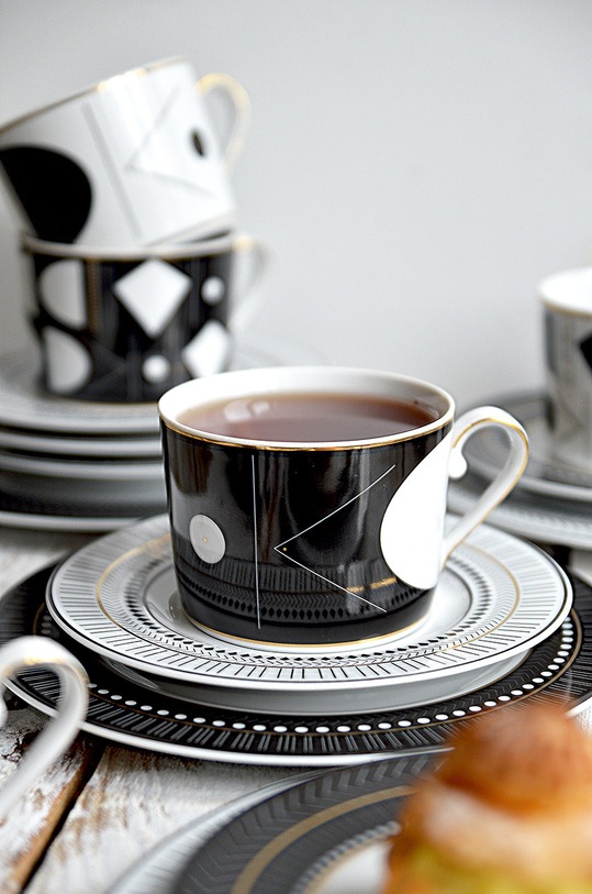 Ćmielów zestaw filiżanek ze spodkami Jenny Art Deco 401205012GX48