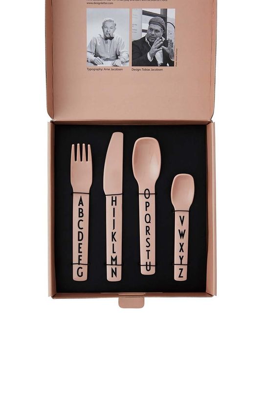 Set dječjeg pribora za jelo Design Letters Kids cutlery 4-pack 20201301NUDE bež AA00
