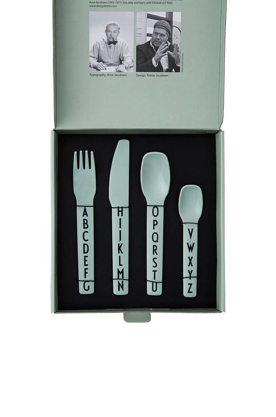 Design Letters set de tacâmuri pentru copii Kids cutlery 4-pack 20201301GREEN verde AA00