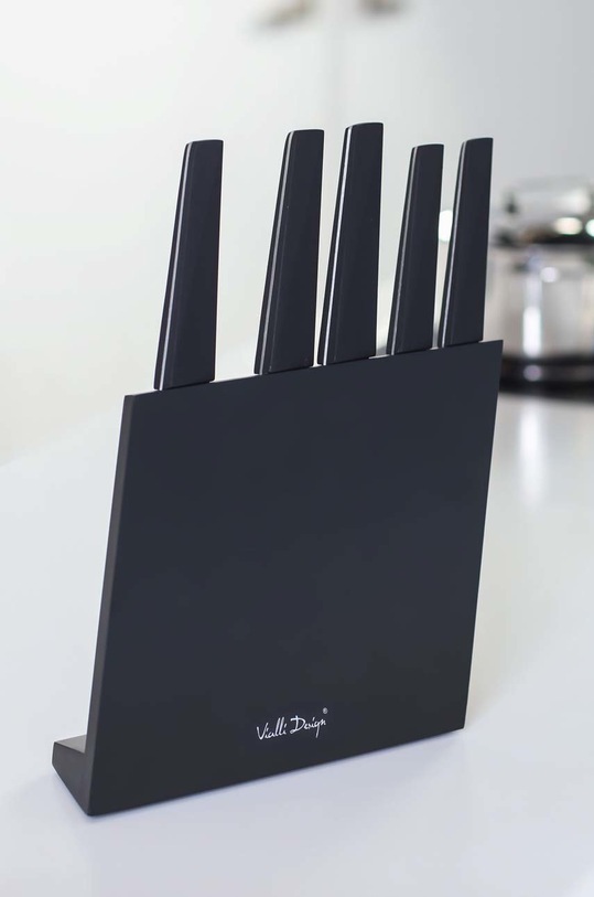 Komplet nožev z organizatorjem Vialli Design Volo 6-pack črna 5226