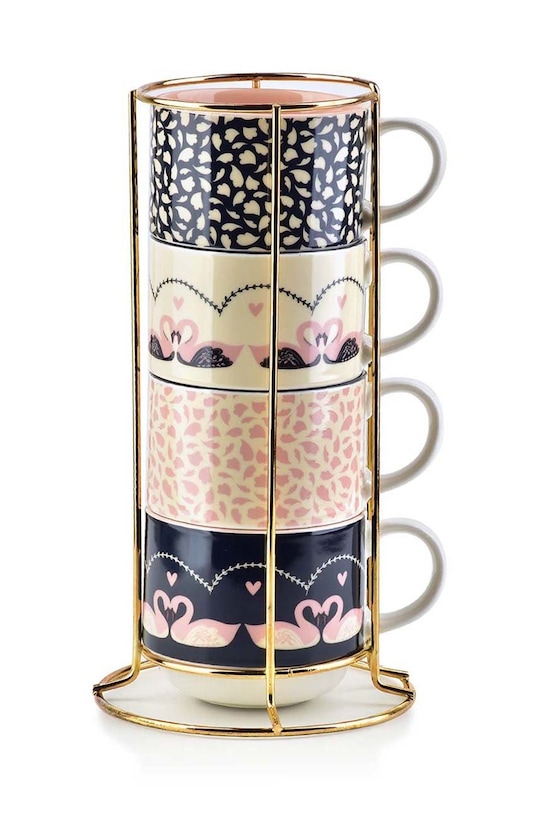 Affek Design állvánnyal ellátott bögrekészlet 4 db többszínű HTPT7256.GAZET