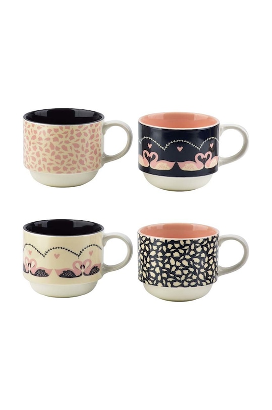 Affek Design állvánnyal ellátott bögrekészlet 4 db HTPT7256.GAZET többszínű AA00