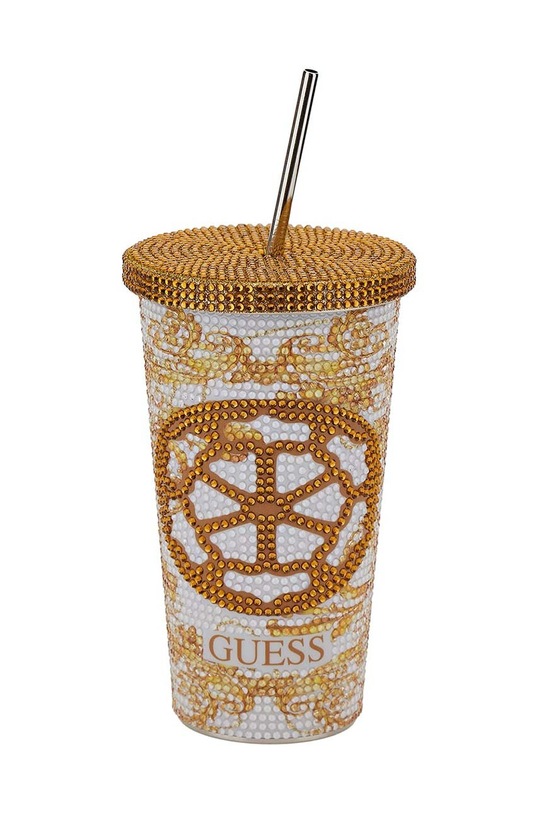 Guess cană cu capac Peony Baroque galben XTPEBA.P3305