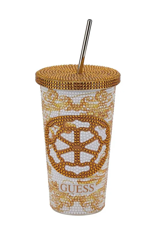 Pohár s viečkom Guess Peony Baroque žltá XTPEBA.P3305