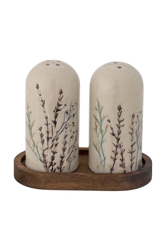 Kuchnia i bar Bloomingville solniczka i pieprzniczka z podstawką Bea 82058377 brązowy