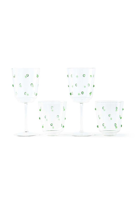 Σετ ποτηριών κρασιού Pols Potten 2-pack 140.230.150 πράσινο