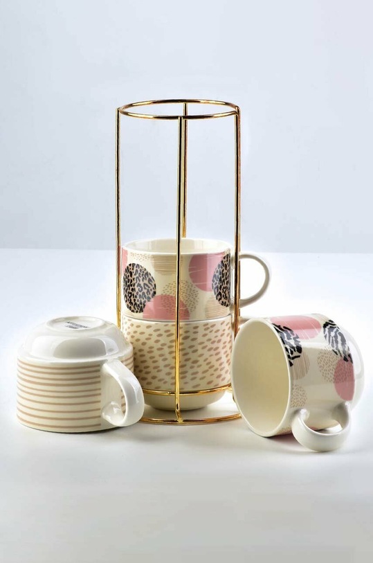 Кухня и бар Набор чашек с подставкой Affek Design 4 шт HTPT7249.GAZET мультиколор