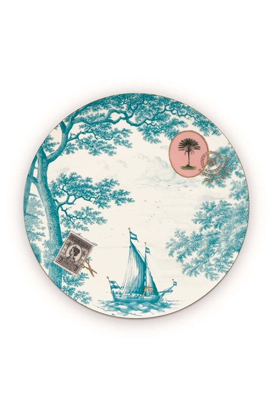 Pip Studio talerz Heritage Boat Aqua multicolor 51.001.270