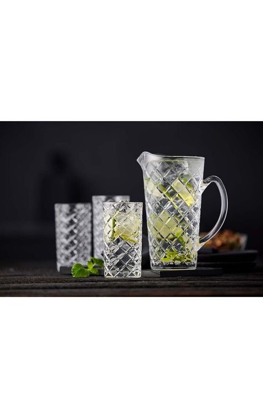 Lyngby zestaw dzbanek i szklanki do wody Diamond 7-pack 25885. transparentny