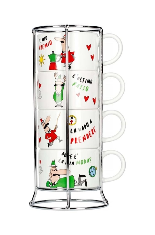 Bialetti set tazze con supporto multicolore 700000651