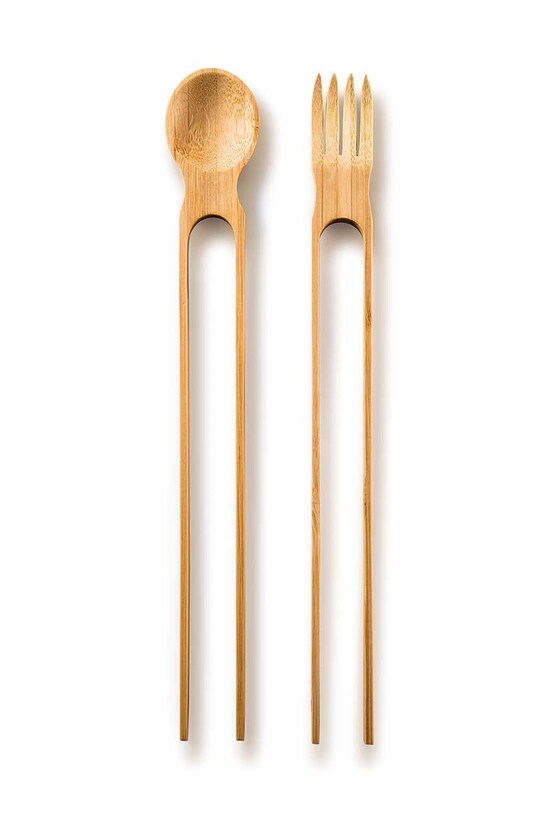 Donkey bețișoare cu furculiță și lingură Yummy 2-pack bej 200730