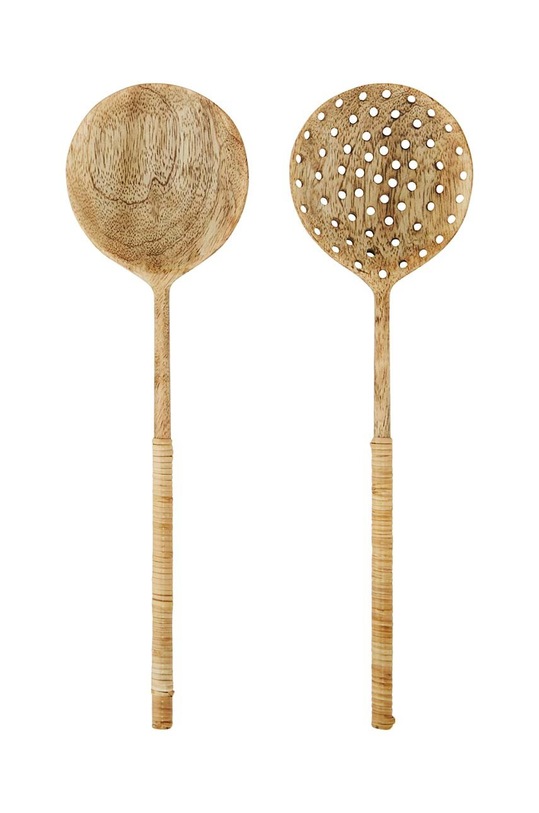 Madam Stoltz linguri de salata 2-pack bej MSD.22S.32