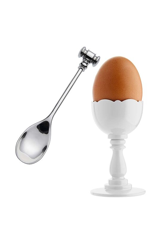 Alessi cupa cu ou cu lingura Dressed alb MW14SET.W