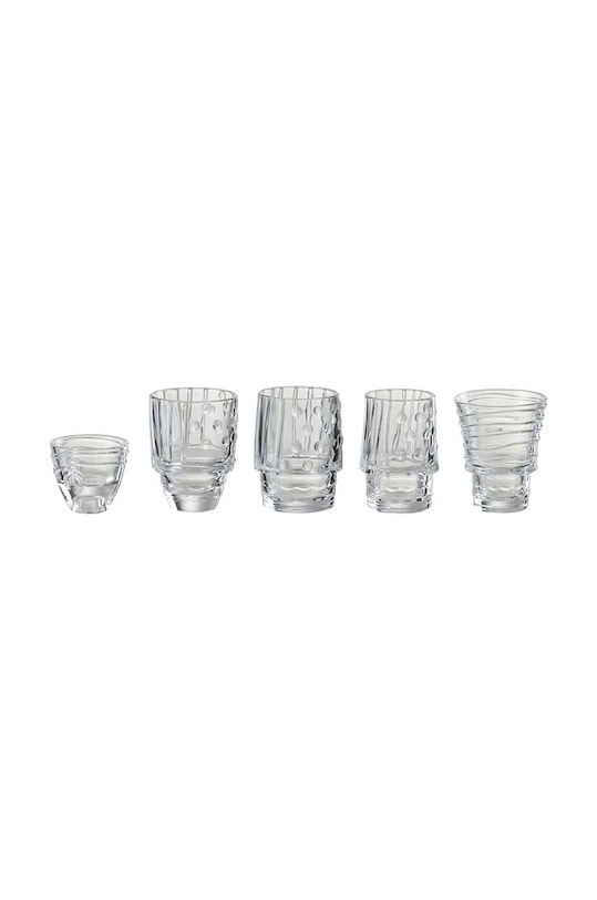 J-Line zestaw szklanek Fish Cups 5-pack 23284.. transparentny AA00