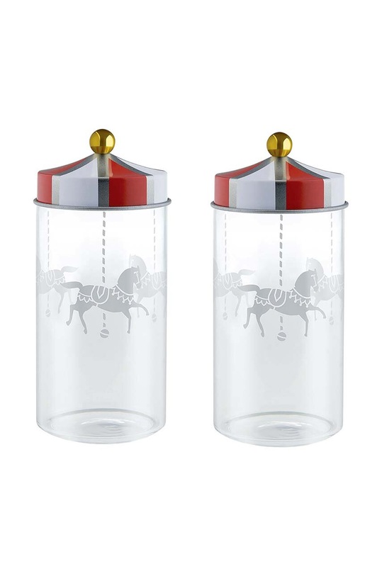 Alessi contenitore con copperchio Circus pacco da 2 multicolore MW68S2