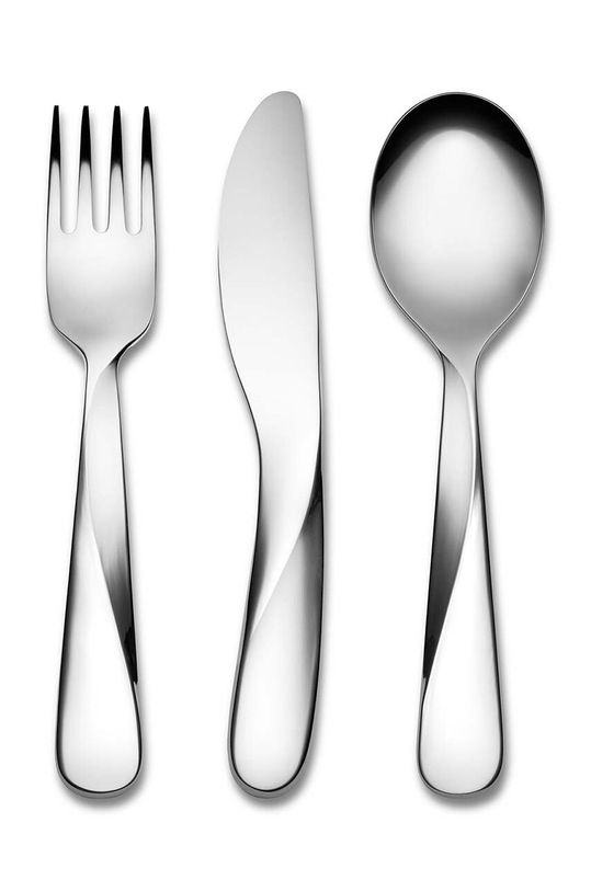 Alessi set posate da bambini Giro Kids pacco da 3 grigio UNS06S3