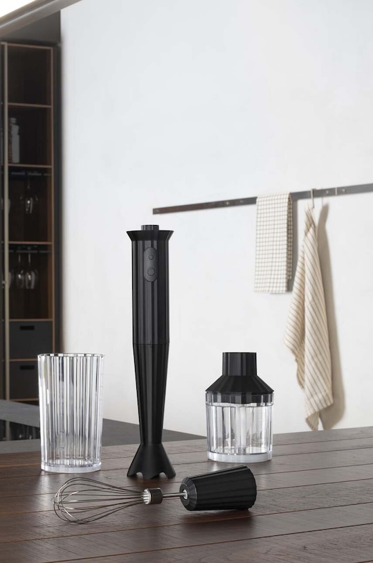 Alessi blender de mână cu accesorii Plisse 4-pack MDL10S.B negru AA00