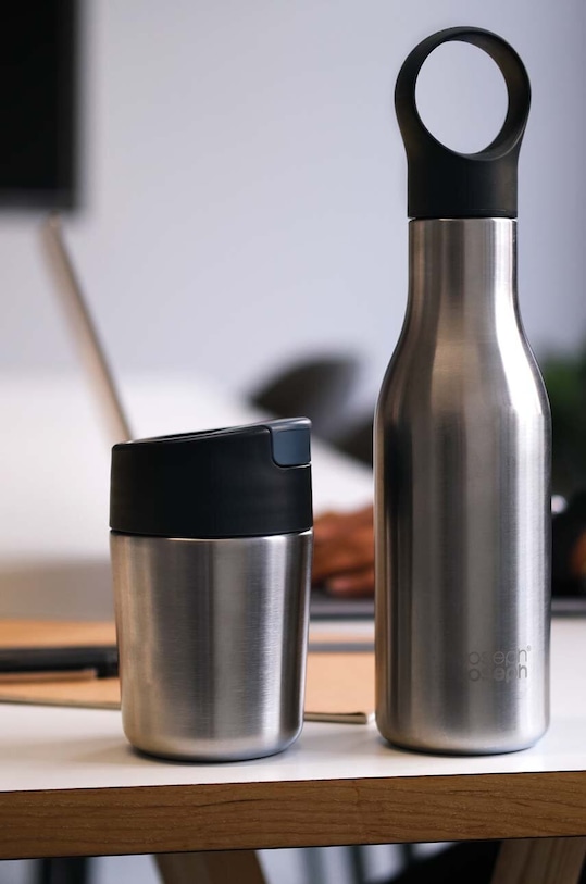 Súprava fľaše a termohrnčeka Joseph Joseph Loop™ + Sipp™ 81129 strieborná AA00