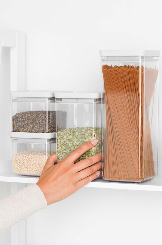 Brabantia zestaw pojemników do przechowywania z pokrywkami Tasty+ 4-pack szary 122569