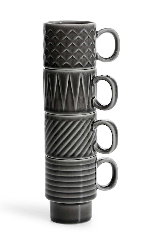 Sada šálok na espresso Sagaform Coffee & More 4-pak sivá 5018070