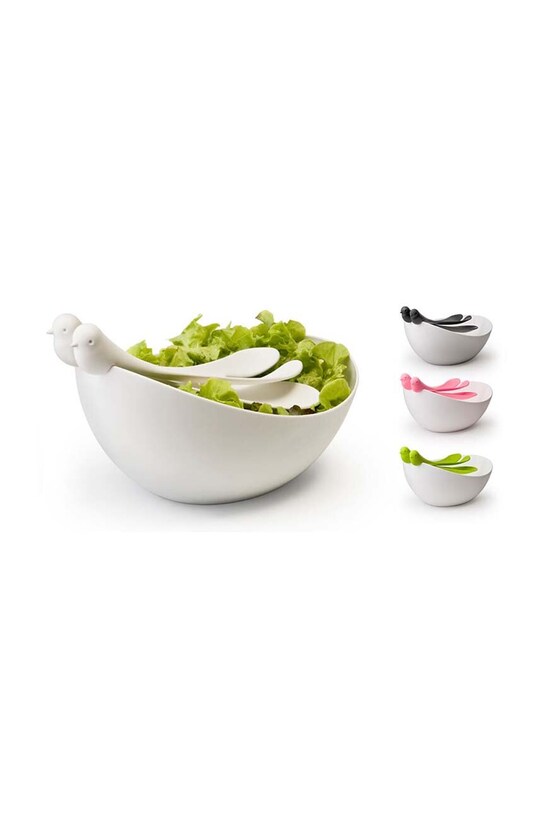 Bucătărie și bar Qualy bol cu ​​linguri de salată 10098WW alb