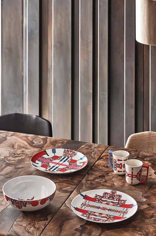 Κουζίνα και μπαρ Πιάτο γλυκού Alessi Holyhedrics ESA10.1 πολύχρωμο